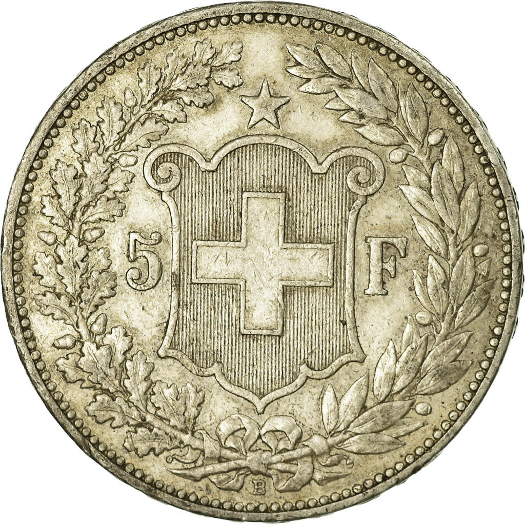Coin, Switzerland, 5 Francs, 1892, Bern, VF(30-35), Silver, KM:34
