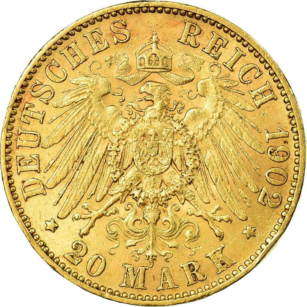 Coin, German States, PRUSSIA, Wilhelm II, 20 Mark, 1902, Berlin, AU(55-58)