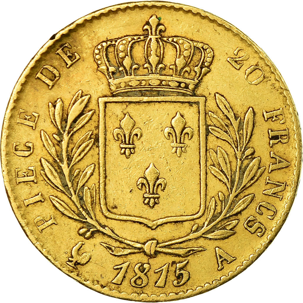 Munten, Frankrijk, Louis XVIII, Louis XVIII, 20 Francs, 1815, Paris, FR+, Goud