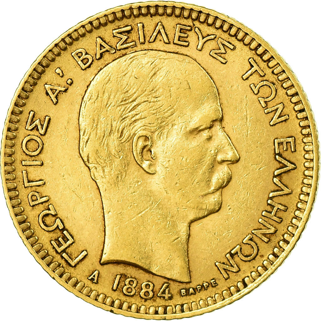 Monnaie, Grèce, George I, 20 Drachmai, 1884, Paris, TTB, Or, KM:56