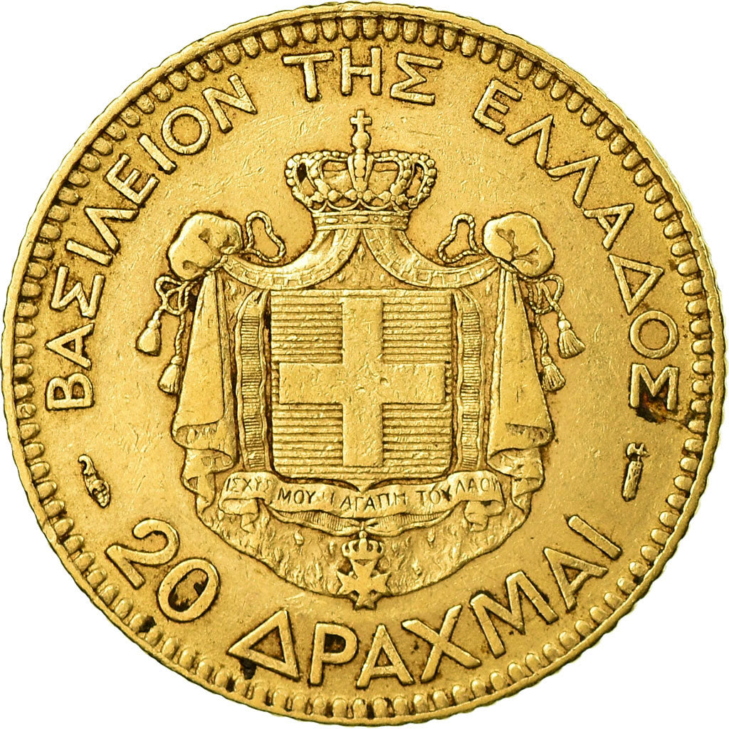 Monnaie, Grèce, George I, 20 Drachmai, 1884, Paris, TTB, Or, KM:56