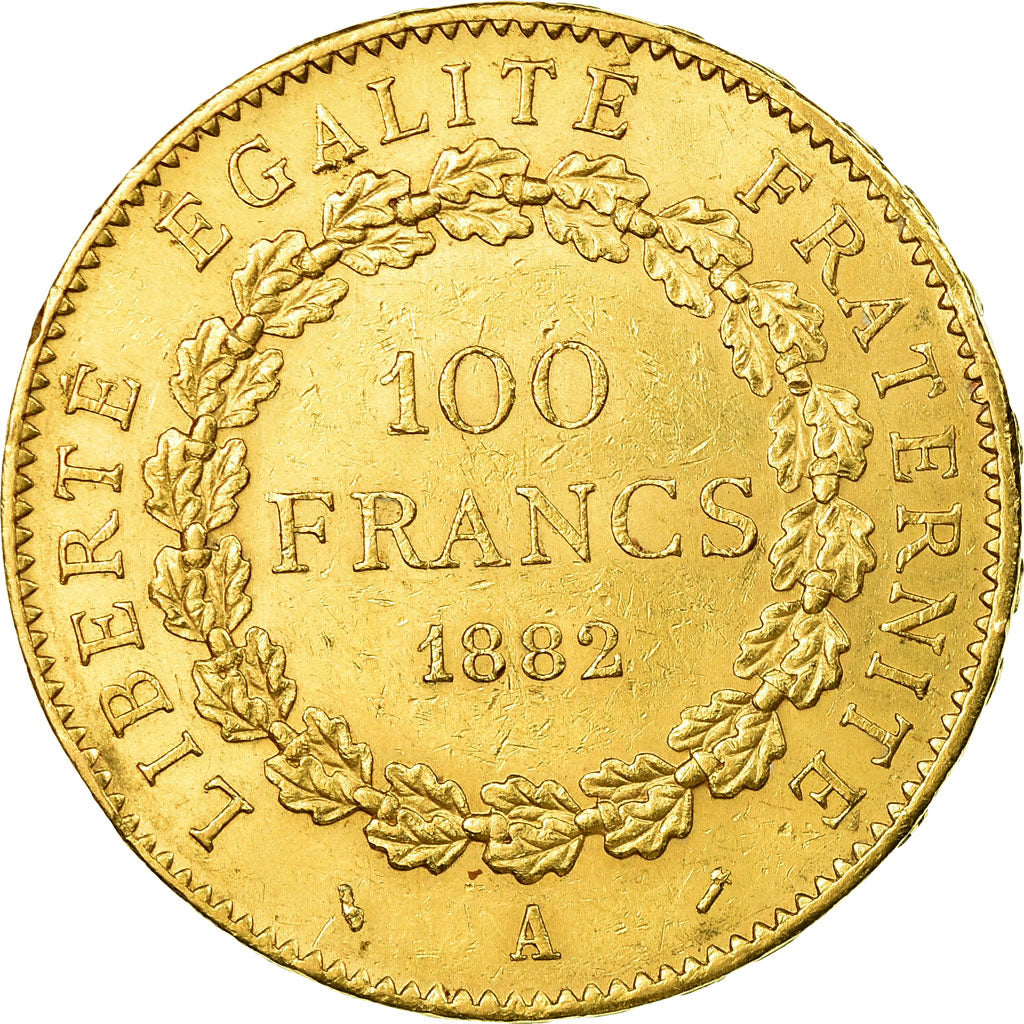 Coin, France, Génie, 100 Francs, 1882, Paris, EF(40-45), Gold, KM:832