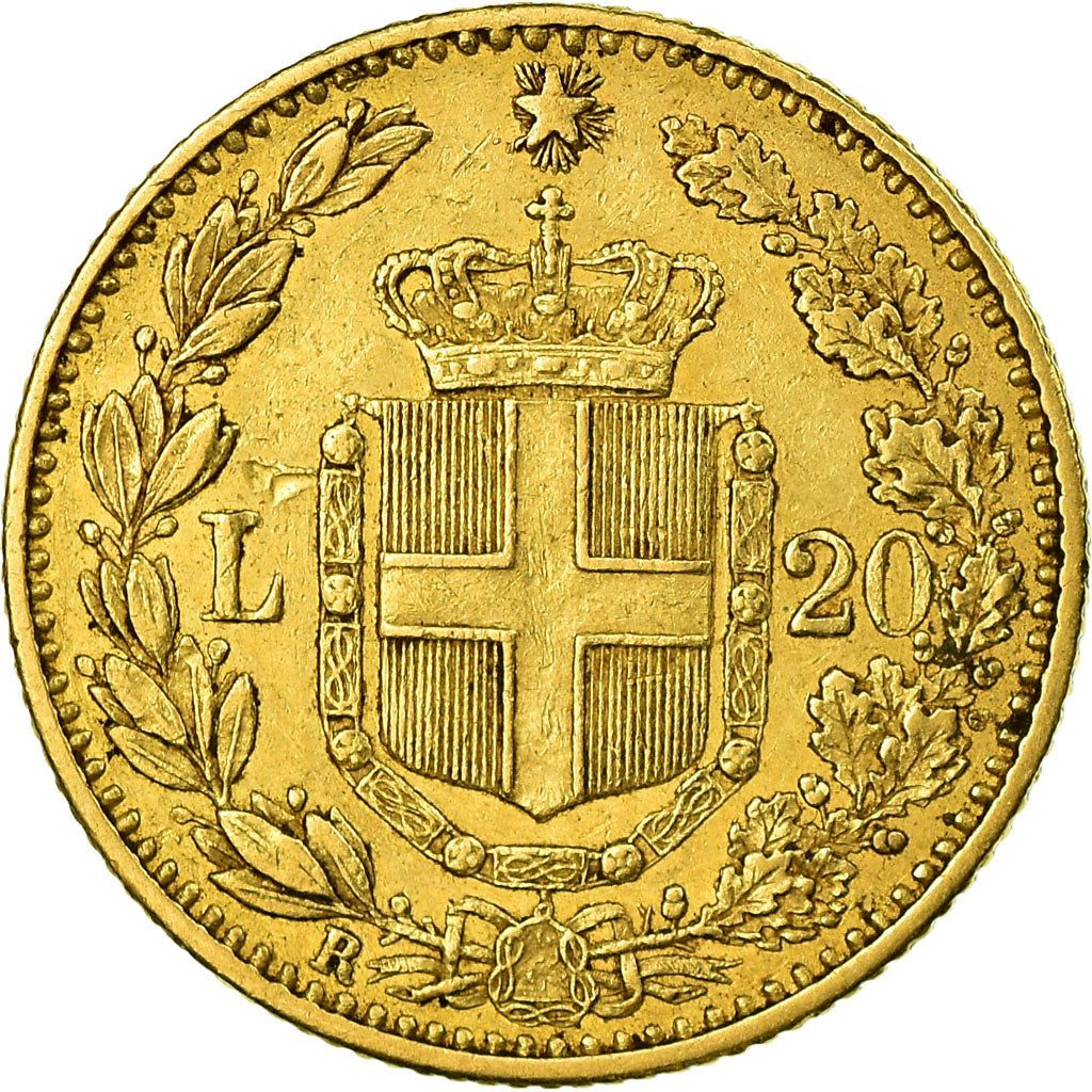 Moeda, Itália, Umberto I, 20 Lire, 1885, Rome, EF(40-45), Dourado, KM:21
