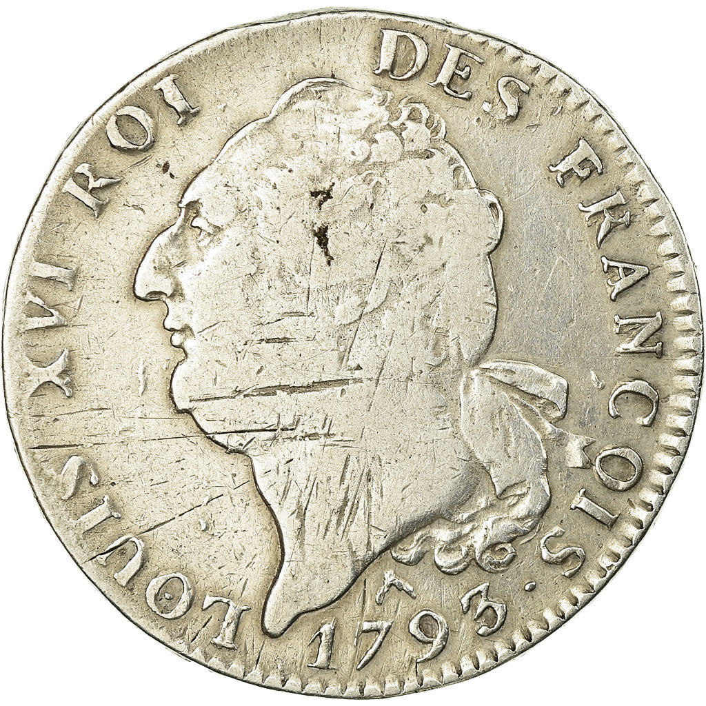 Monnaie, France, Écu de 6 livres françois, ECU, 6 Livres, 1793, Orléans, TB