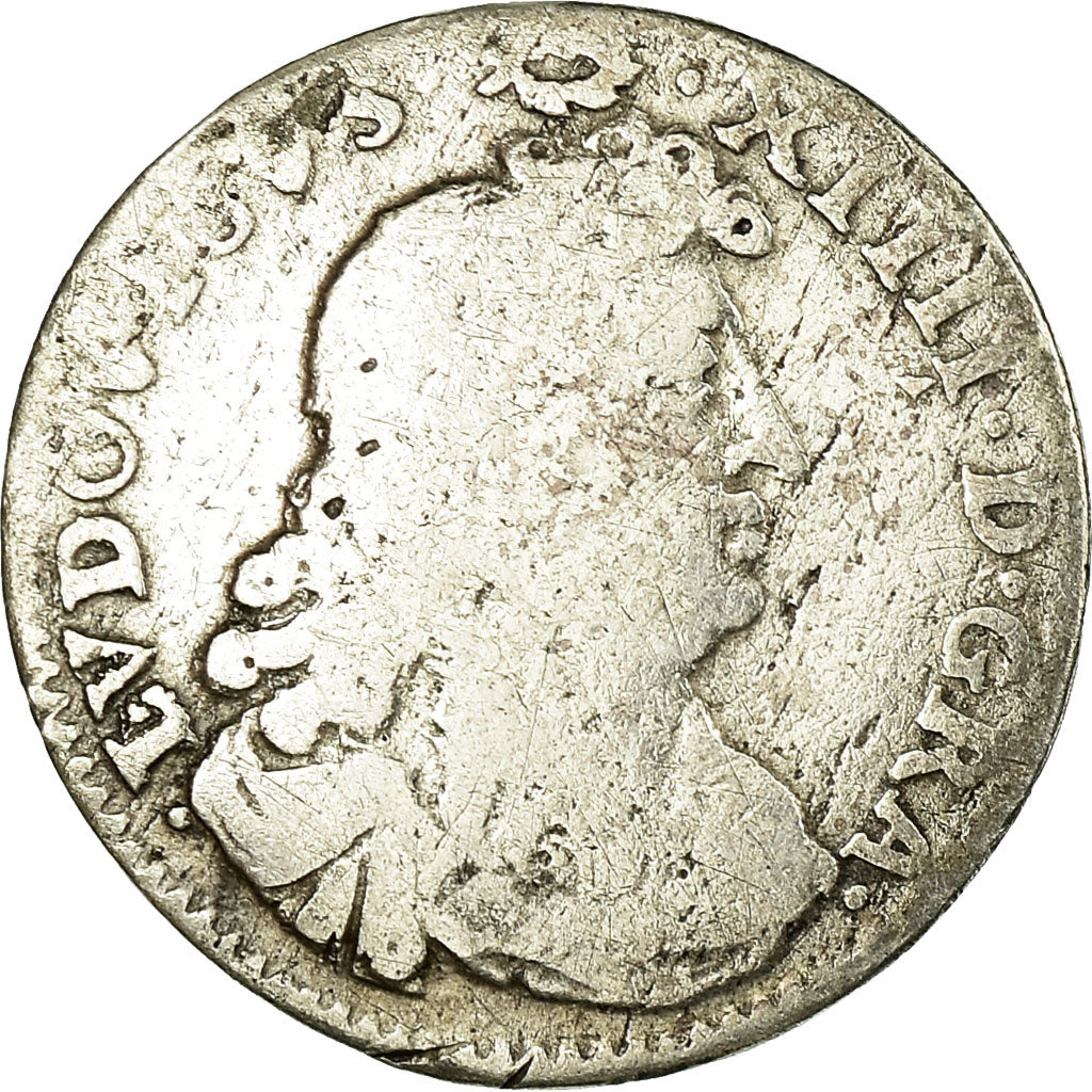 Munten, Frankrijk, Louis XIV, 4 Sols des Traitants, 1676, Paris, ZG+, Zilver