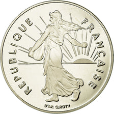 Moeda, França, Semeuse, 5 Francs, 1992, Paris, MS(65-70), Cobre-Níquel