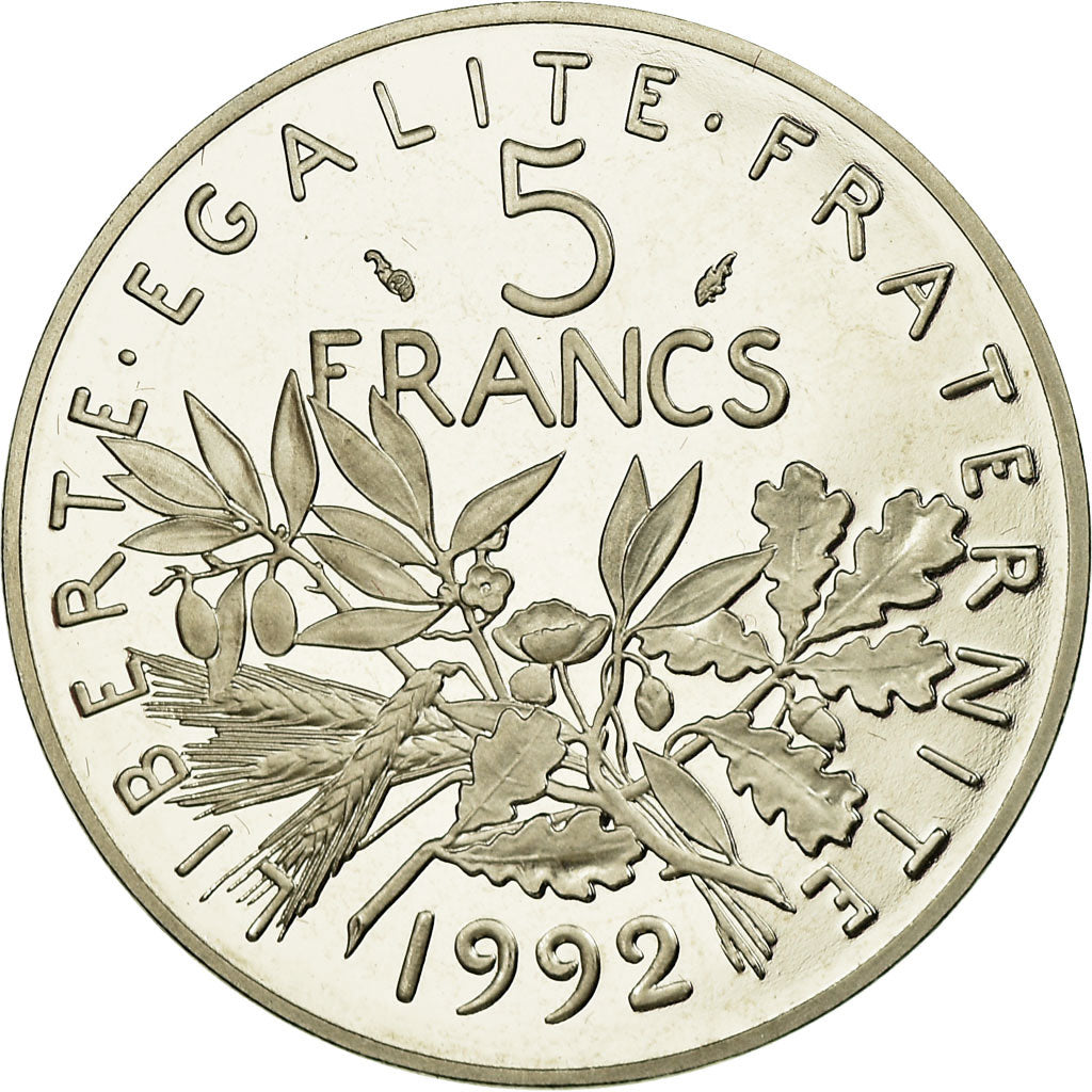 Coin, France, Semeuse, 5 Francs, 1992, Paris, MS(65-70), Nickel Clad