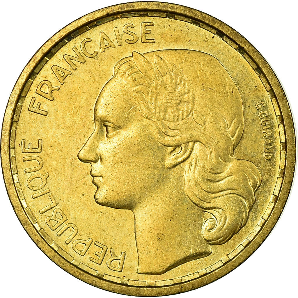 Moeda, França, 10 Francs, 1950, Paris, ENSAIO, MS(60-62), Alumínio-Bronze