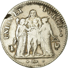 Coin, France, Union et Force, 5 Francs, AN 7, Paris, VF(20-25), Silver