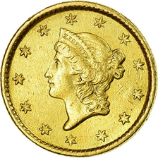 Monnaie, États-Unis, Liberty Head Dollar, 1853, Philadelphie, TTB+, Or