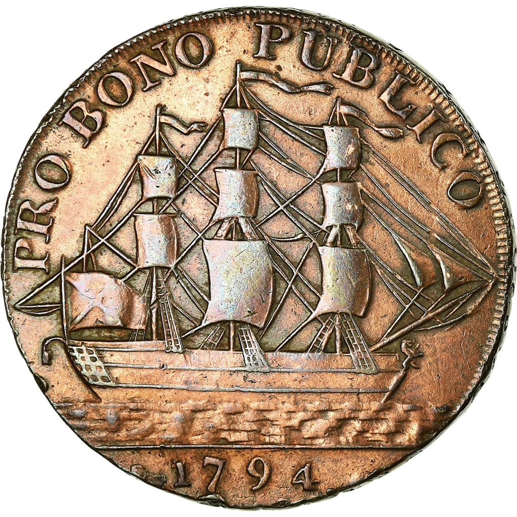 Coin, Great Britain, Hampshire, Halfpenny Token, 1794, Southampton, AU(55-58)