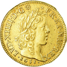 Münze, Frankreich, Louis XIV, Louis d'or à la mèche longue, Louis d'Or, 1651
