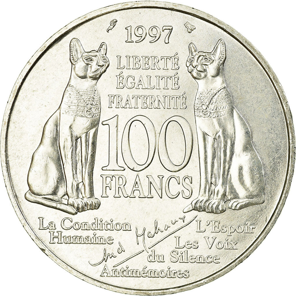 Coin, France, André Malraux, 100 Francs, 1997, AU(55-58), Silver, KM:1188