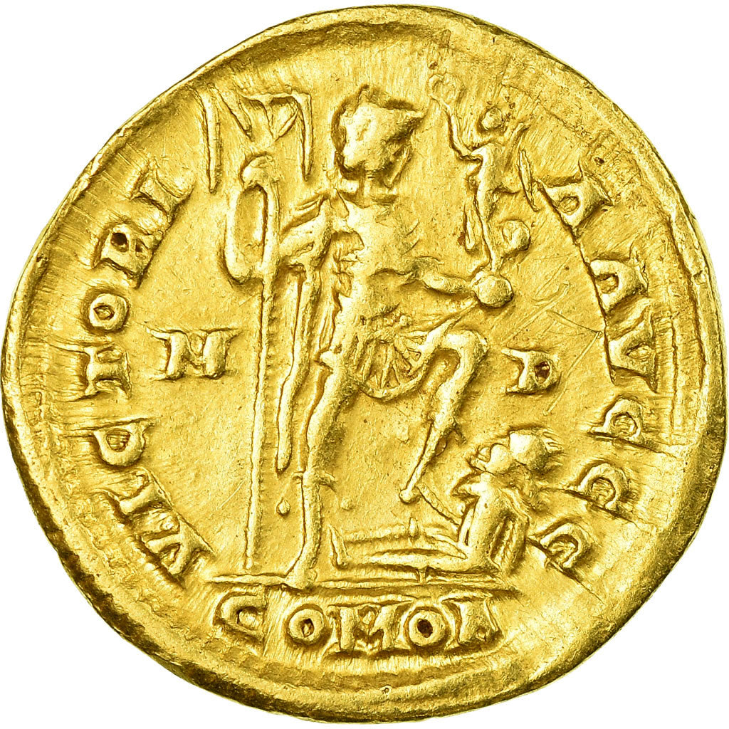 Coin, Honorius, Solidus, 395-402, Milan, AU(50-53), Gold, RIC:1206C