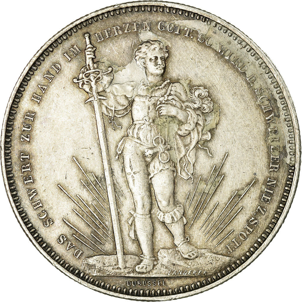 Münze, Schweiz, 5 Francs, 1879, Basel, S+, Silber, KM:S14