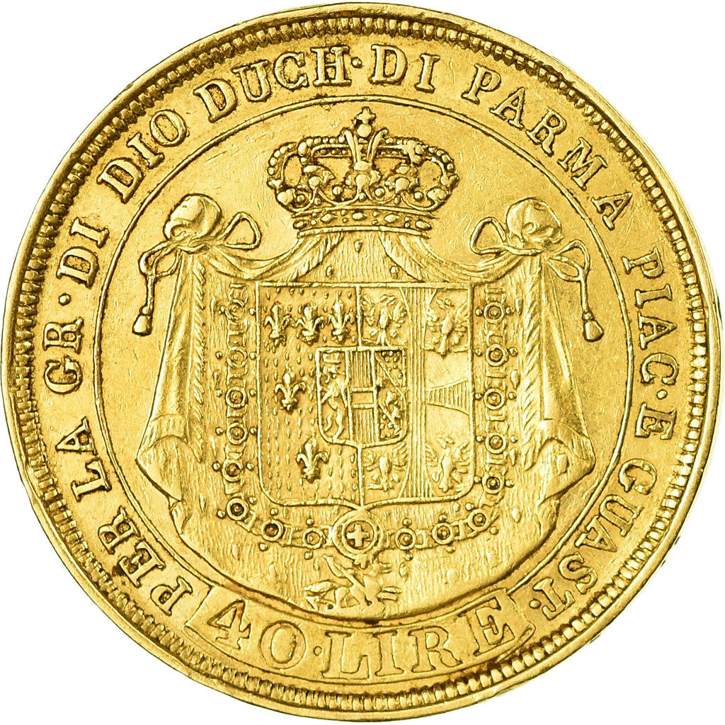 Coin, ITALIAN STATES, PARMA, Maria Luigia, 40 Lire, 1815, Parma, VF(30-35)