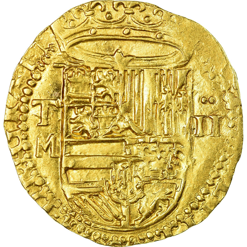 Coin, Spain, Philip II, 2 Escudos, Toledo, AU(55-58), Gold