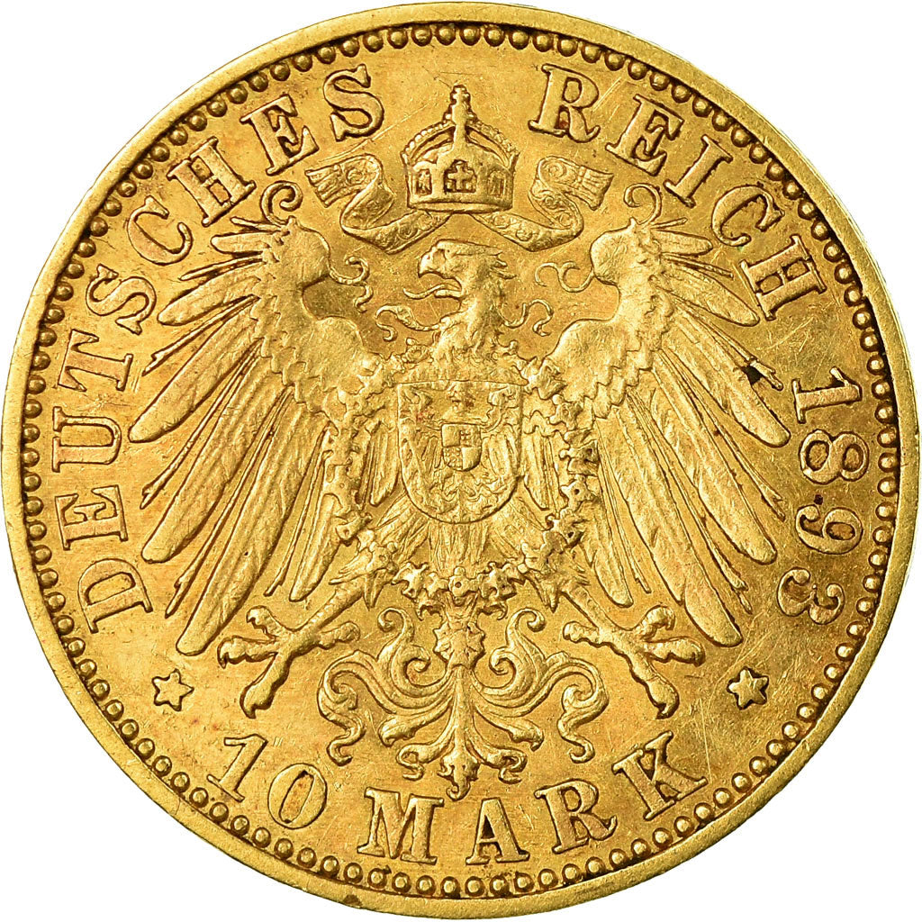 Coin, German States, PRUSSIA, Wilhelm II, 10 Mark, 1893, Berlin, EF(40-45)