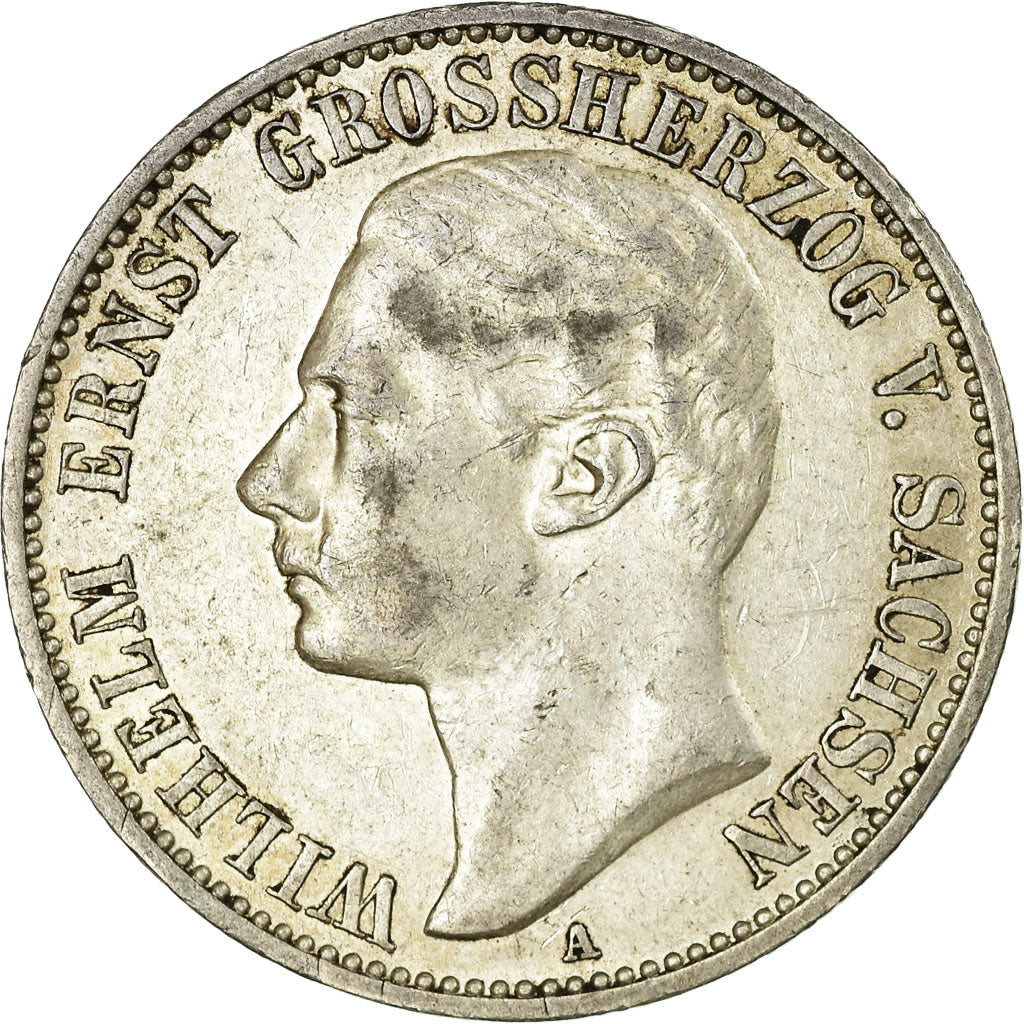 Monnaie, Etats allemands, SAXE-WEIMAR-EISENACH, Wilhelm Ernst, 2 Mark, 1901