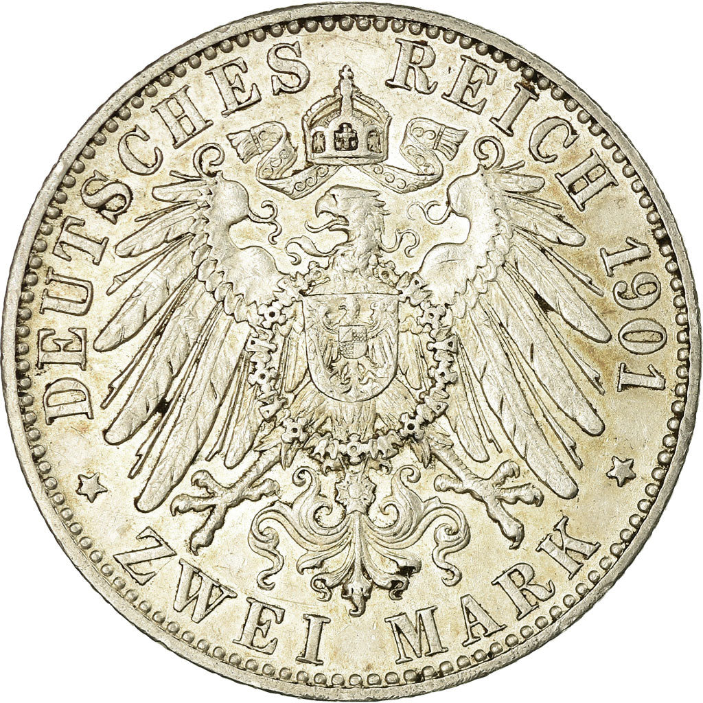 Monnaie, Etats allemands, SAXE-WEIMAR-EISENACH, Wilhelm Ernst, 2 Mark, 1901