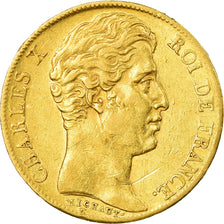 Moneta, Francia, Charles X, 20 Francs, 1825, Paris, BB, Oro, KM:726.1