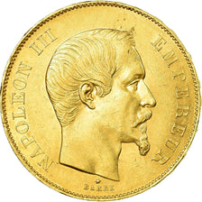 Moneta, Francia, Napoleon III, Napoléon III, 50 Francs, 1855, Strasbourg, BB+