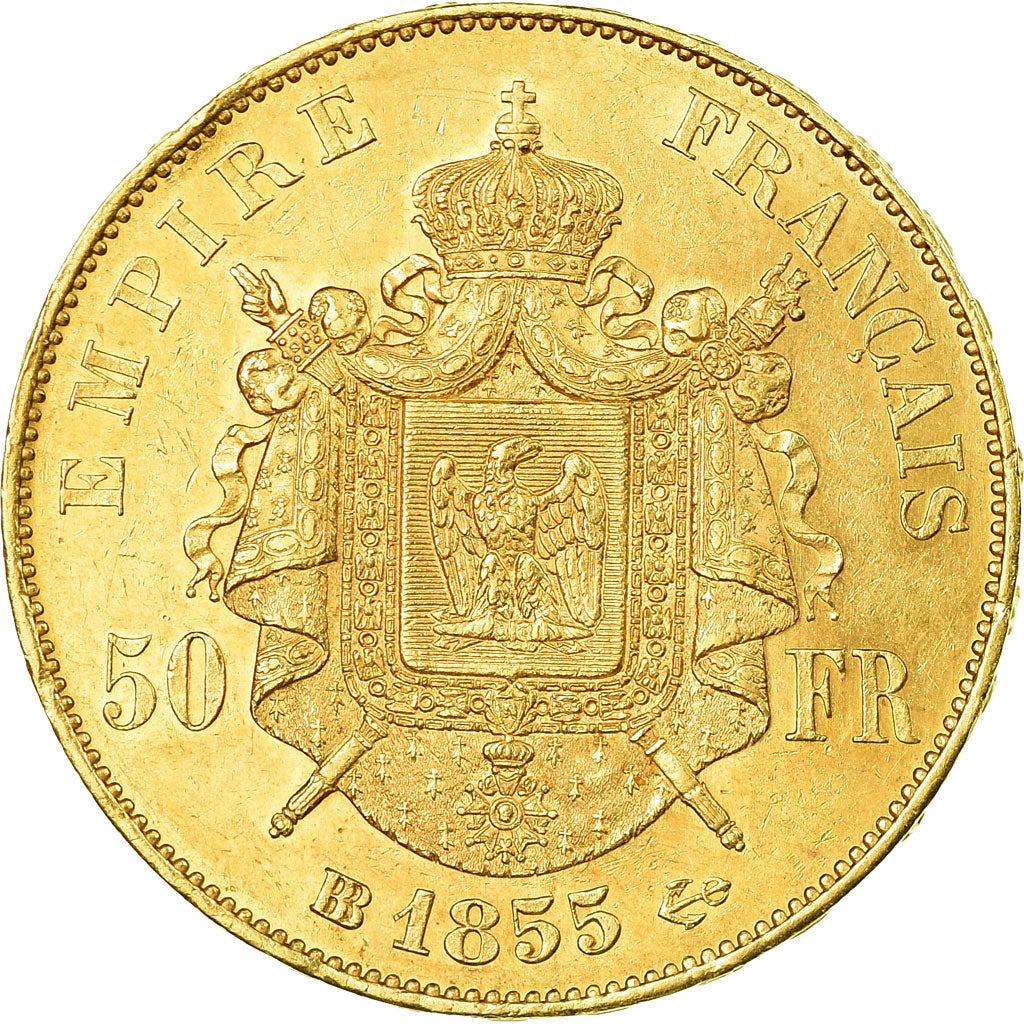 Münze, Frankreich, Napoleon III, Napoléon III, 50 Francs, 1855, Strasbourg