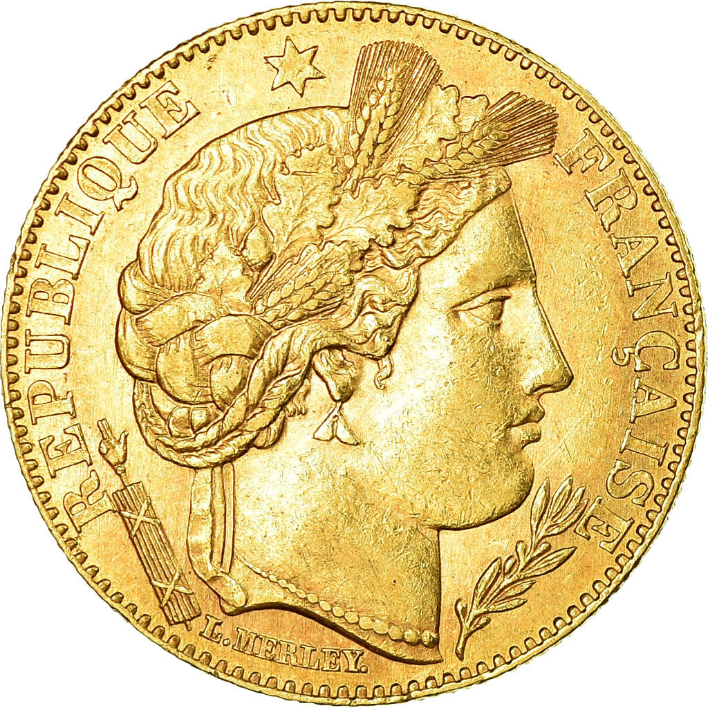 Moneta, Francia, Cérès, 10 Francs, 1895, Paris, BB, Oro, KM:830, Gadoury:1016