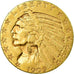 Moneta, Stati Uniti, Indian Head, $5, Half Eagle, 1909, U.S. Mint, Denver, BB+