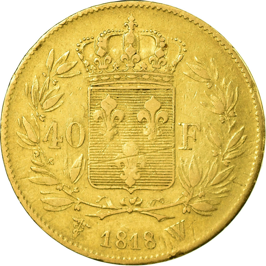 Moneta, Francia, Louis XVIII, Louis XVIII, 40 Francs, 1818, Lille, MB, Oro