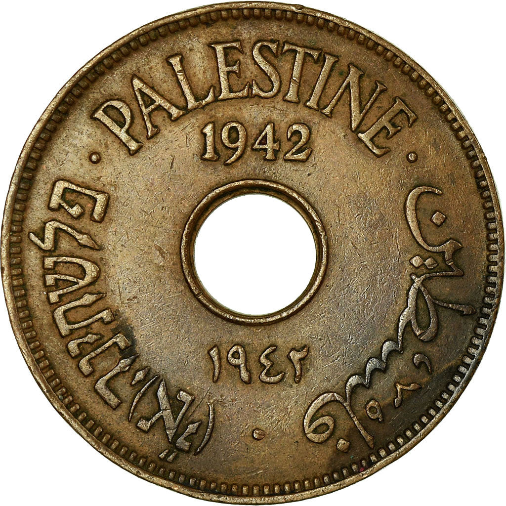 Monnaie, Palestine, 10 Mils, 1942, TTB+, Bronze, KM:4a