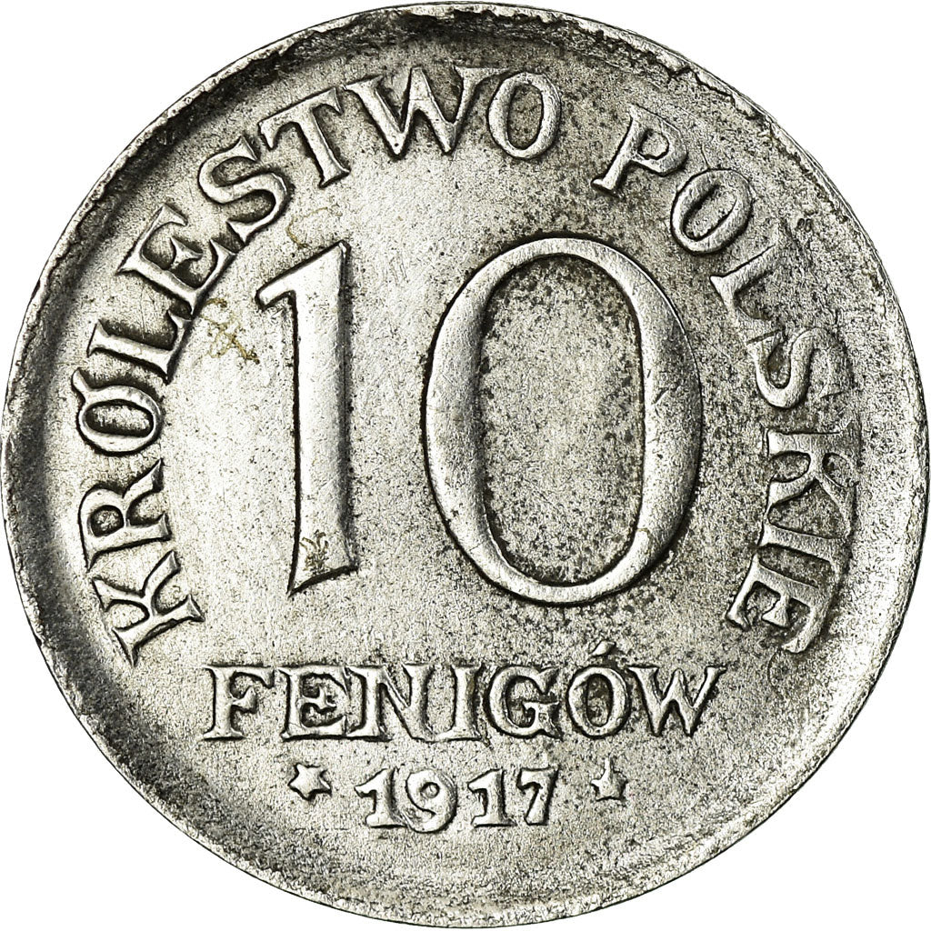 Coin, Poland, 10 Fenigow, 1917, Stuttgart, Germany, AU(50-53), Iron, KM:6