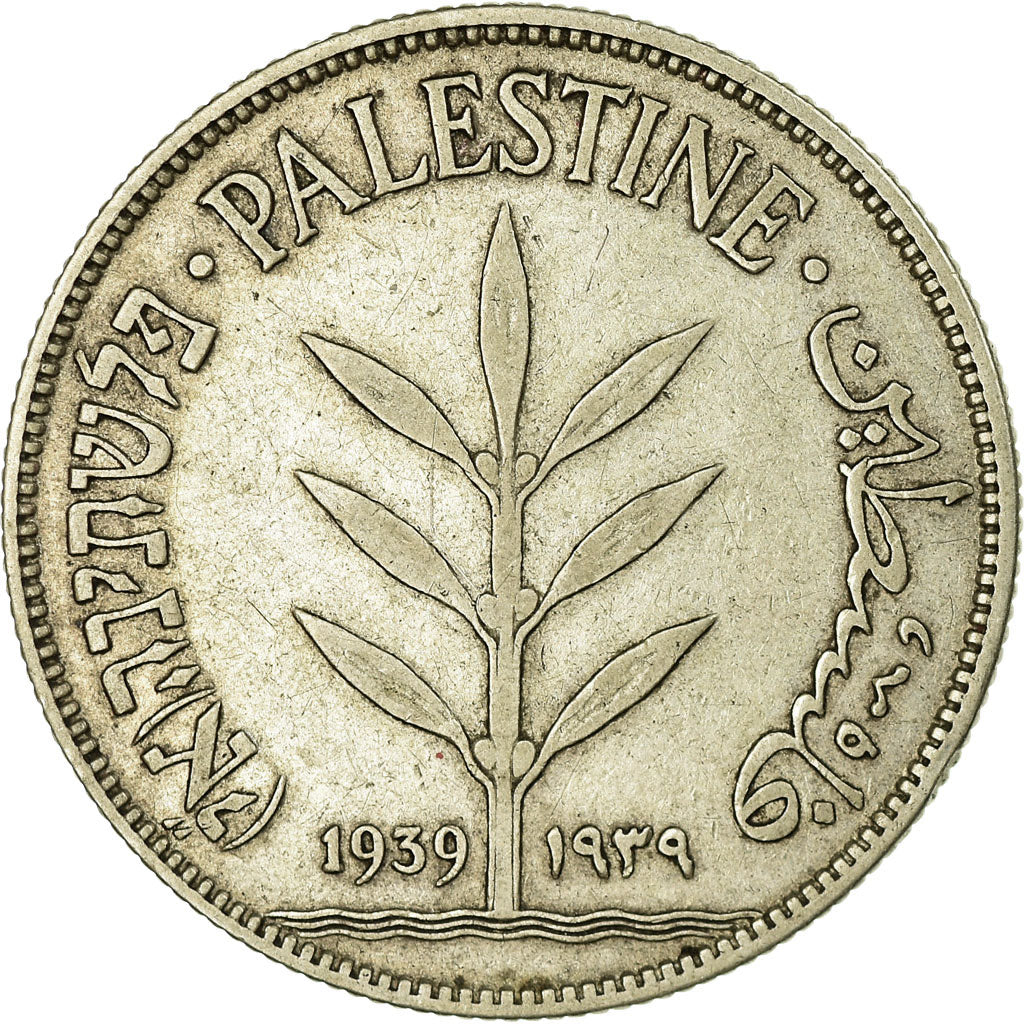 Coin, Palestine, 100 Mils, 1939, AU(55-58), Silver, KM:7