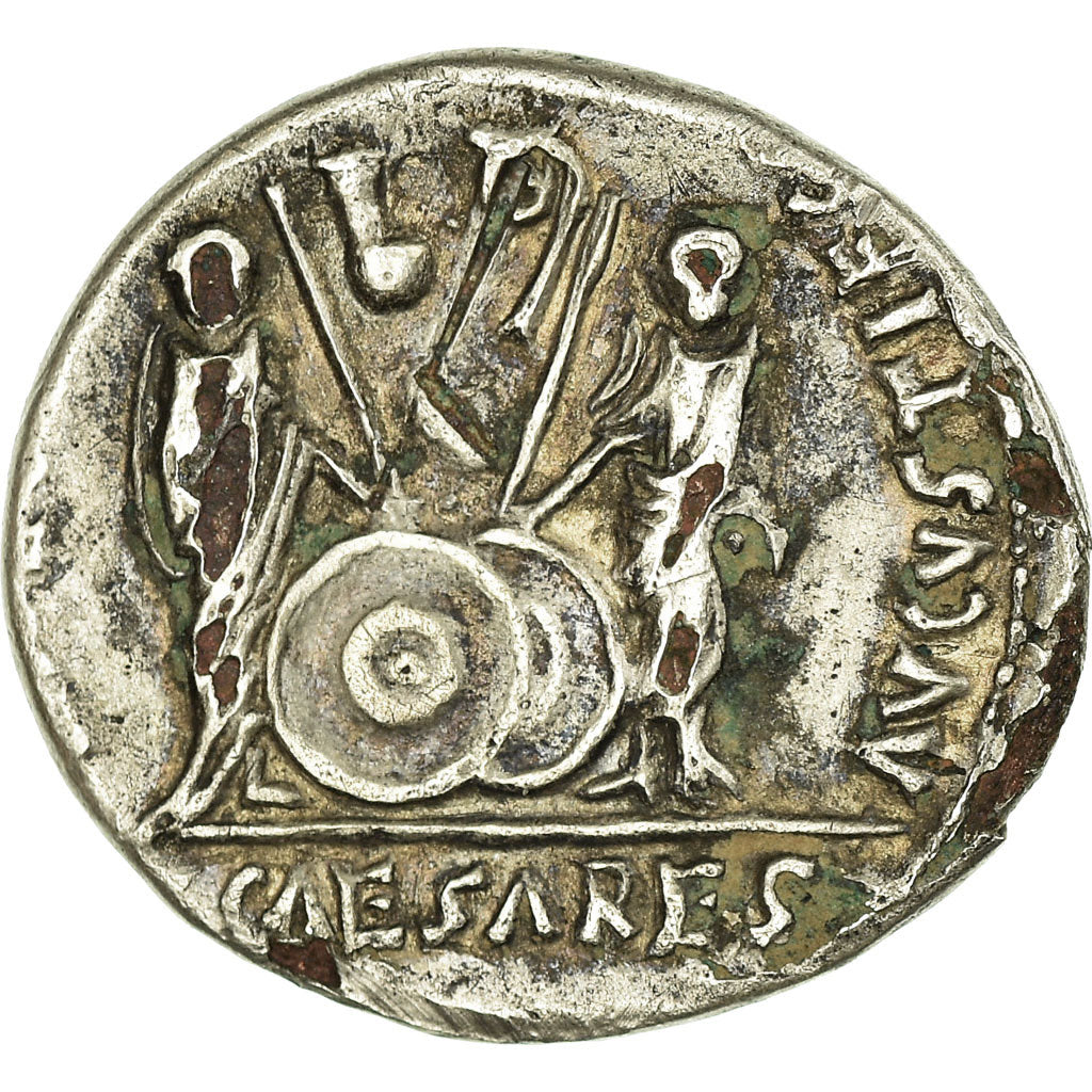 Coin, Augustus, Denarius, 2-1 BC, Rome, Fourrée, AU(55-58), Silver, RIC:207