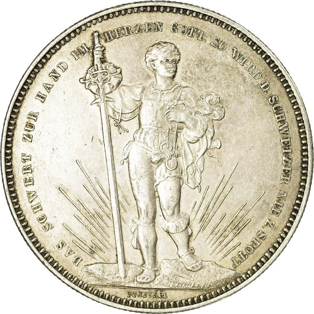 Coin, Switzerland, 5 Francs, 1879, Basel, EF(40-45), Silver, KM:S14
