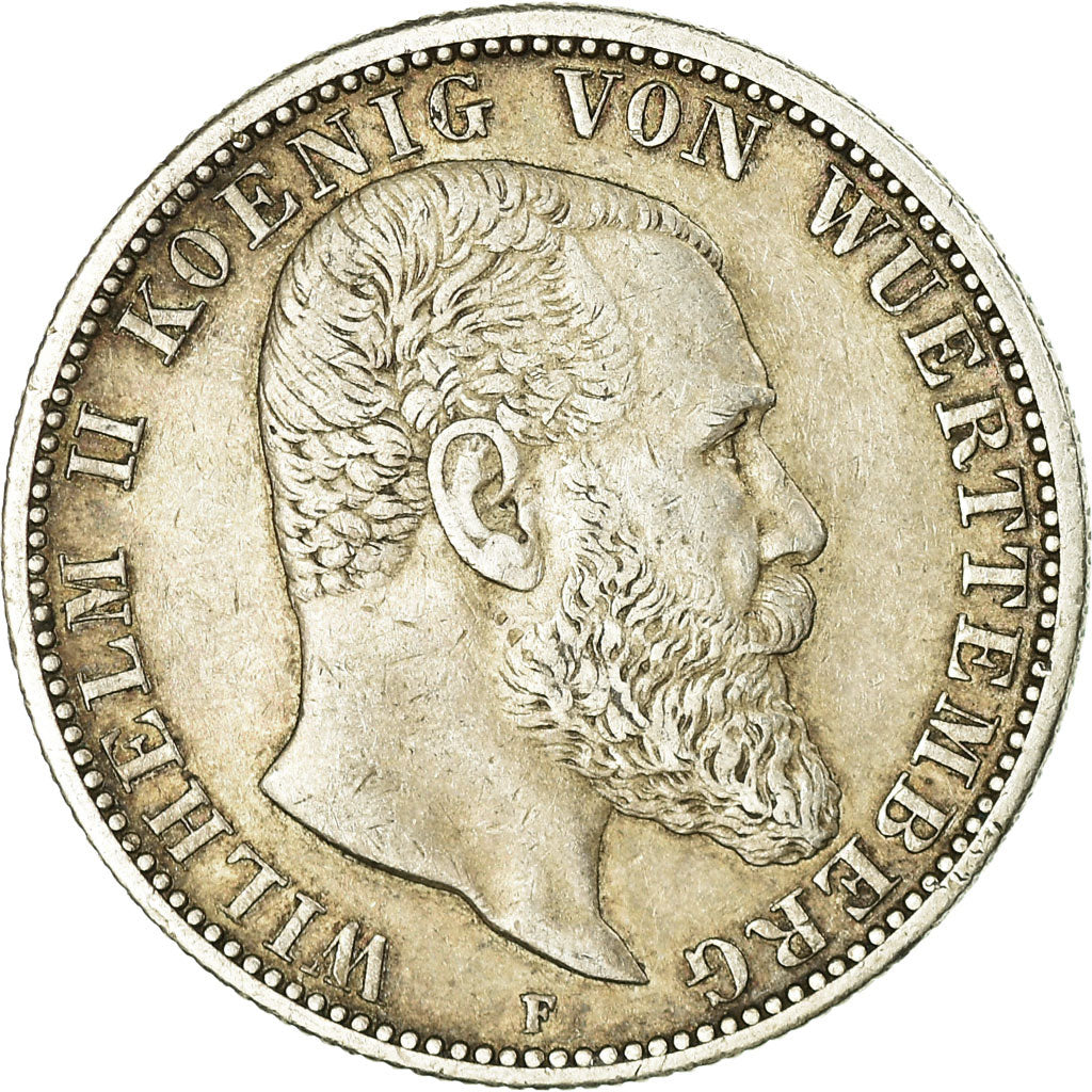 Coin, German States, WURTTEMBERG, Wilhelm II, 2 Mark, 1903, Freudenstadt