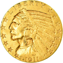 Moneta, Stati Uniti, Indian Head, $5, Half Eagle, 1911, U.S. Mint, Philadelphia