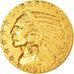 Moneta, USA, Indian Head, $5, Half Eagle, 1911, U.S. Mint, Philadelphia
