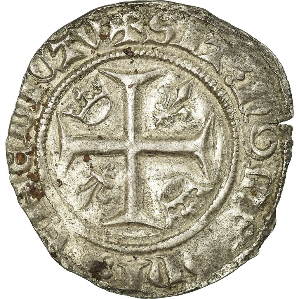 Coin, France, Charles VI, Blanc Guénar, Cremieu, VF(30-35), Billon