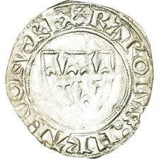 Monnaie, France, Charles VI, Blanc, Angers, TB+, Billon, Duplessy:377A