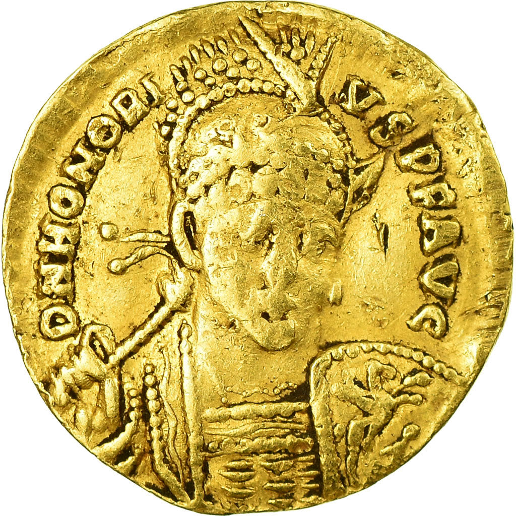 Moneta, Honorius, Solidus, 403-408, Constantinople, MB, Oro, RIC:43