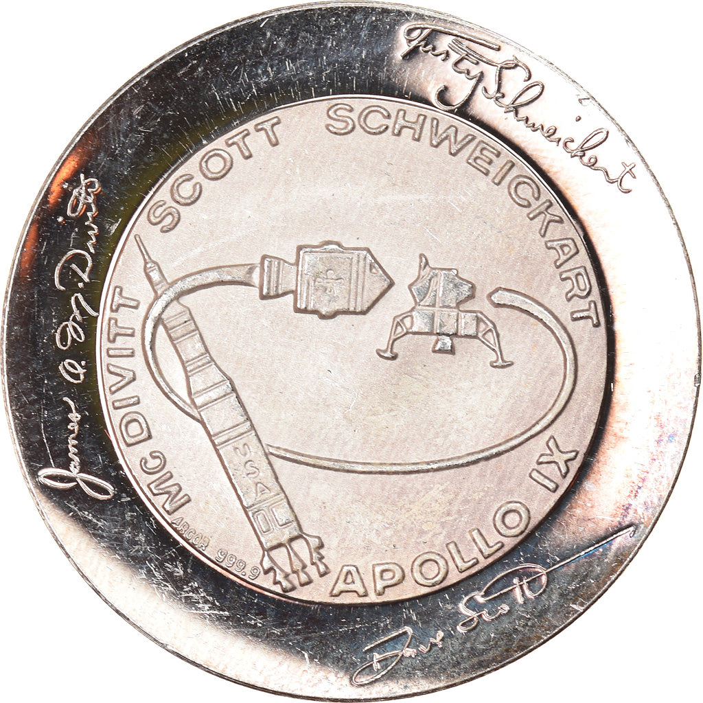 Switzerland, Medal, Apollo IX, Mc Divitt, Scott, Schweickart, Sciences &