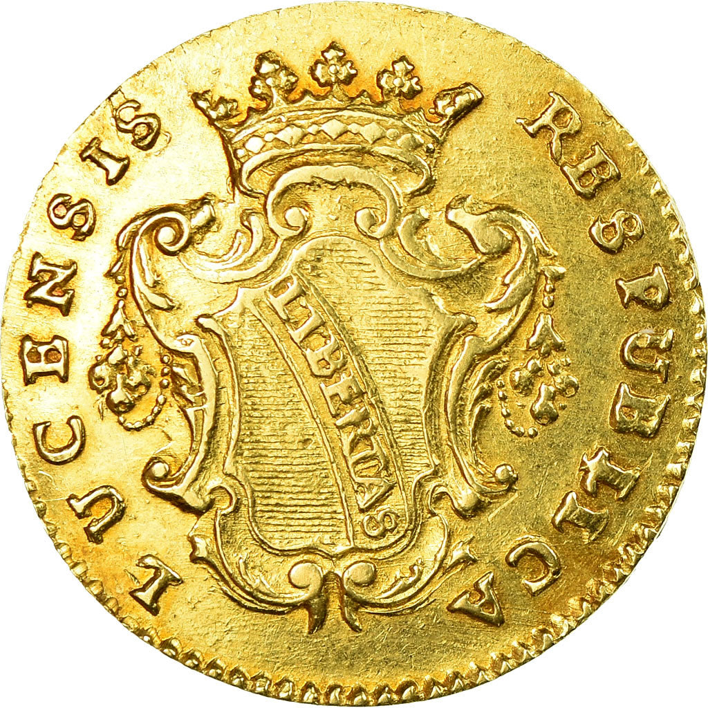 Moneda, Estados italianos, LUCCA, Doppia, 1750, Rare, MBC+, Oro, KM:57.2