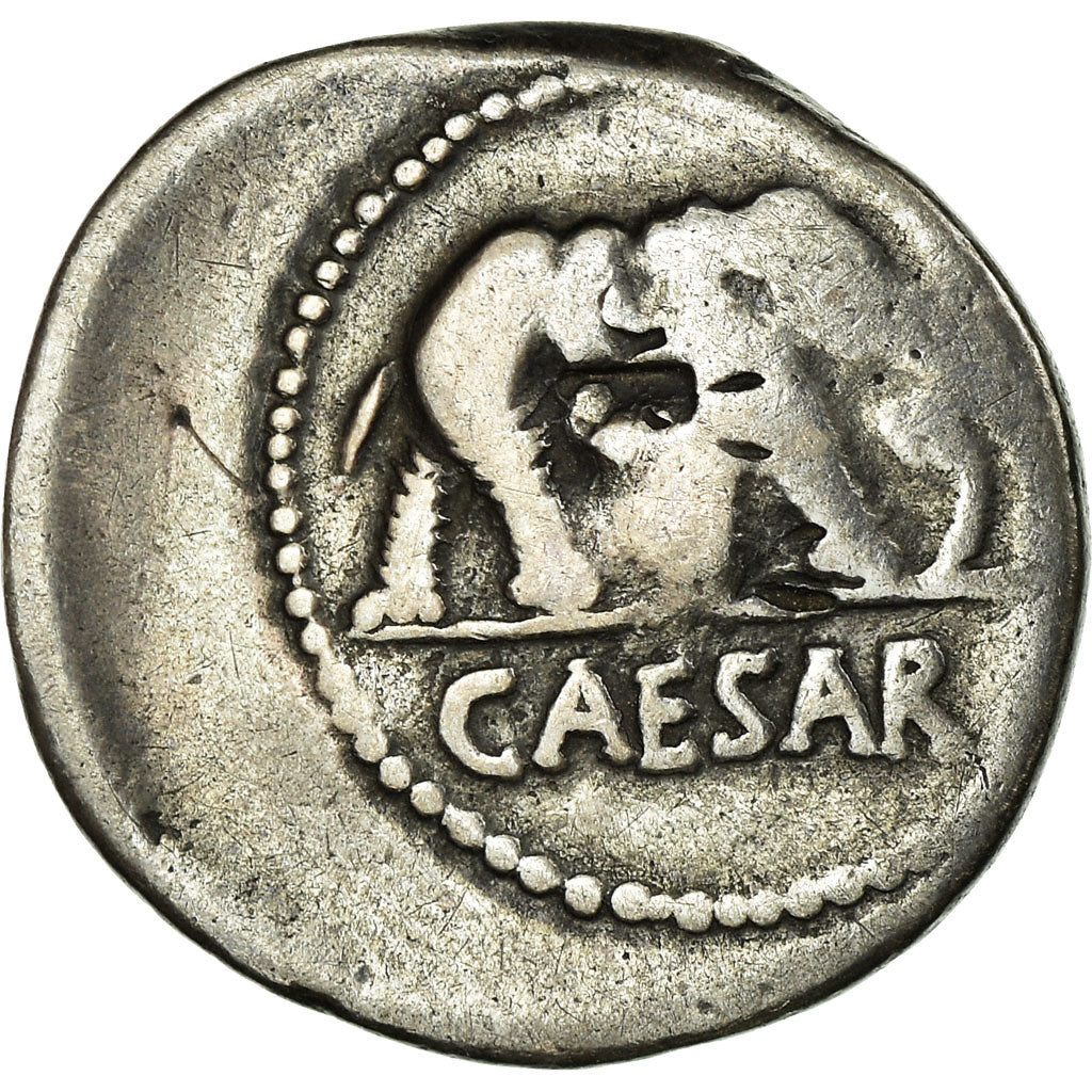Moeda, Julius Caesar, Denarius, VF(20-25), Prata, Crawford:443/1