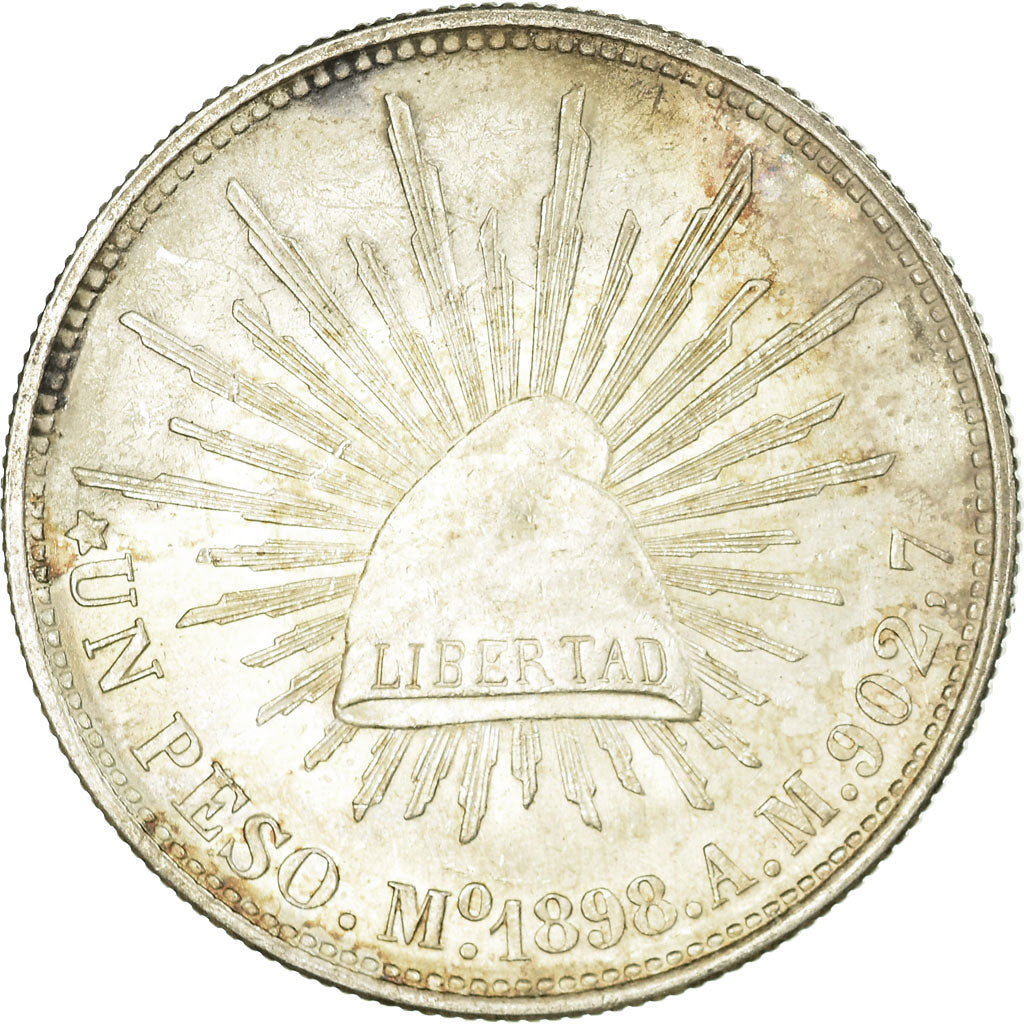 Monnaie, Mexique, Peso, 1898, Mexico City, Refrappe (1949), SPL, Argent