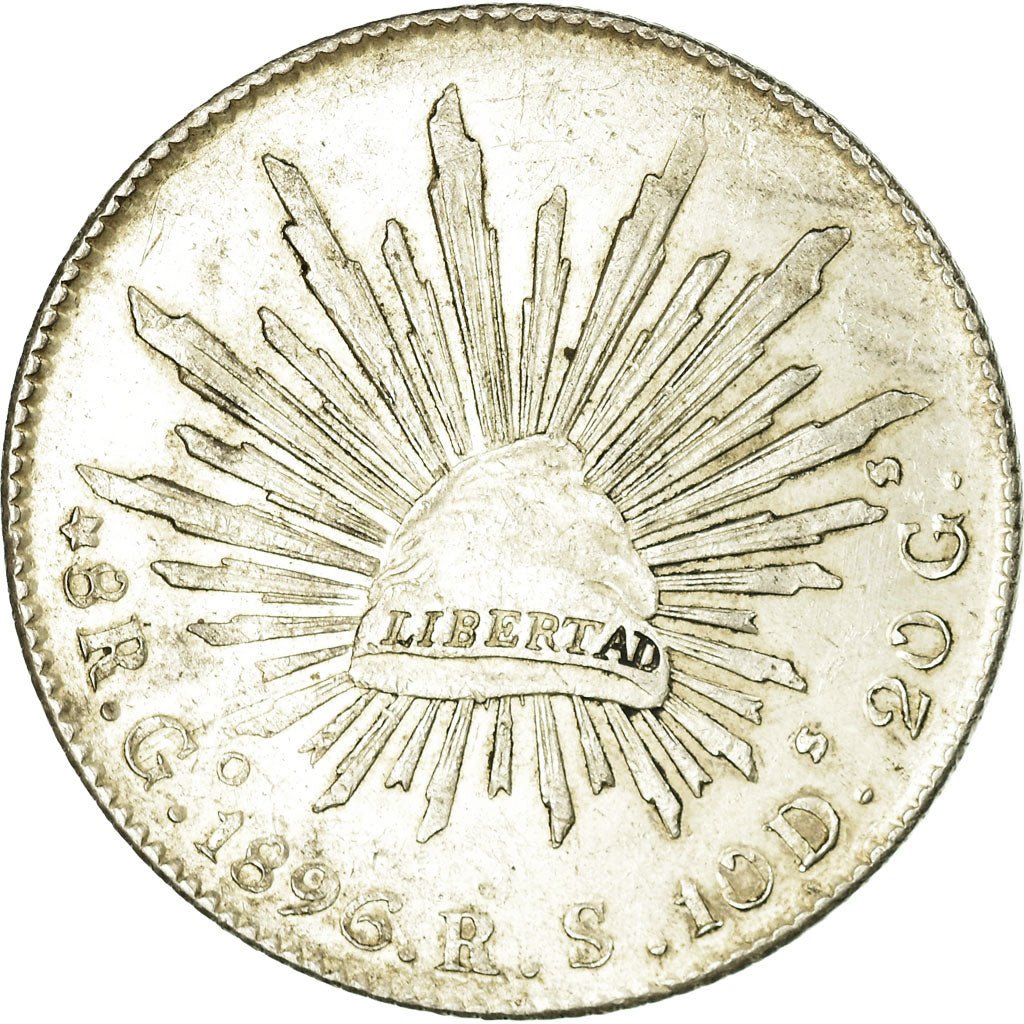 Münze, Mexiko, 8 Reales, 1896, Guanajuato, VZ, Silber, KM:377.8