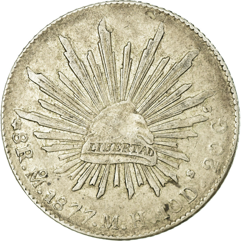 Coin, Mexico, 8 Reales, 1877, Mexico City, EF(40-45), Silver, KM:377.10