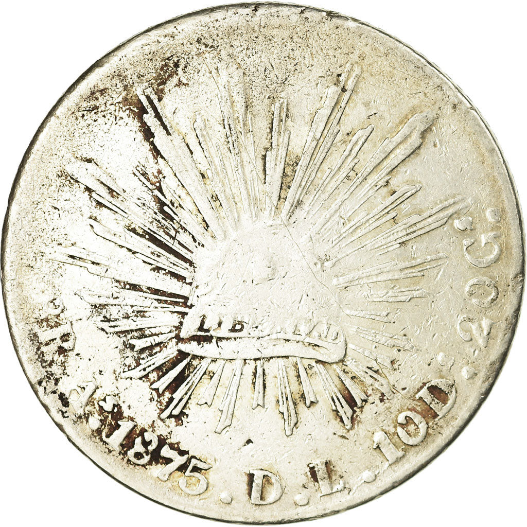 Coin, Mexico, 8 Reales, 1875, Alamos, VF(30-35), Silver, KM:377