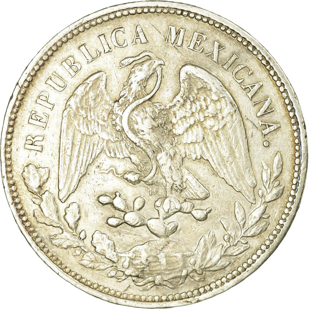 Moneda, México, Peso, 1900, Culiacan, MBC, Plata, KM:409