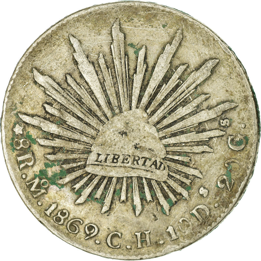 Coin, Mexico, 8 Reales, 1869, Mexico City, VF(20-25), Silver, KM:377.10